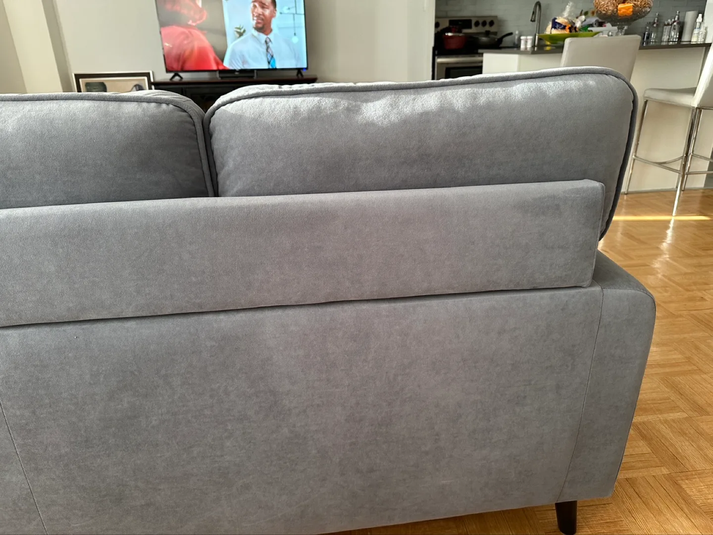 Grey Velvet Sectional Sofa image indicator(8)