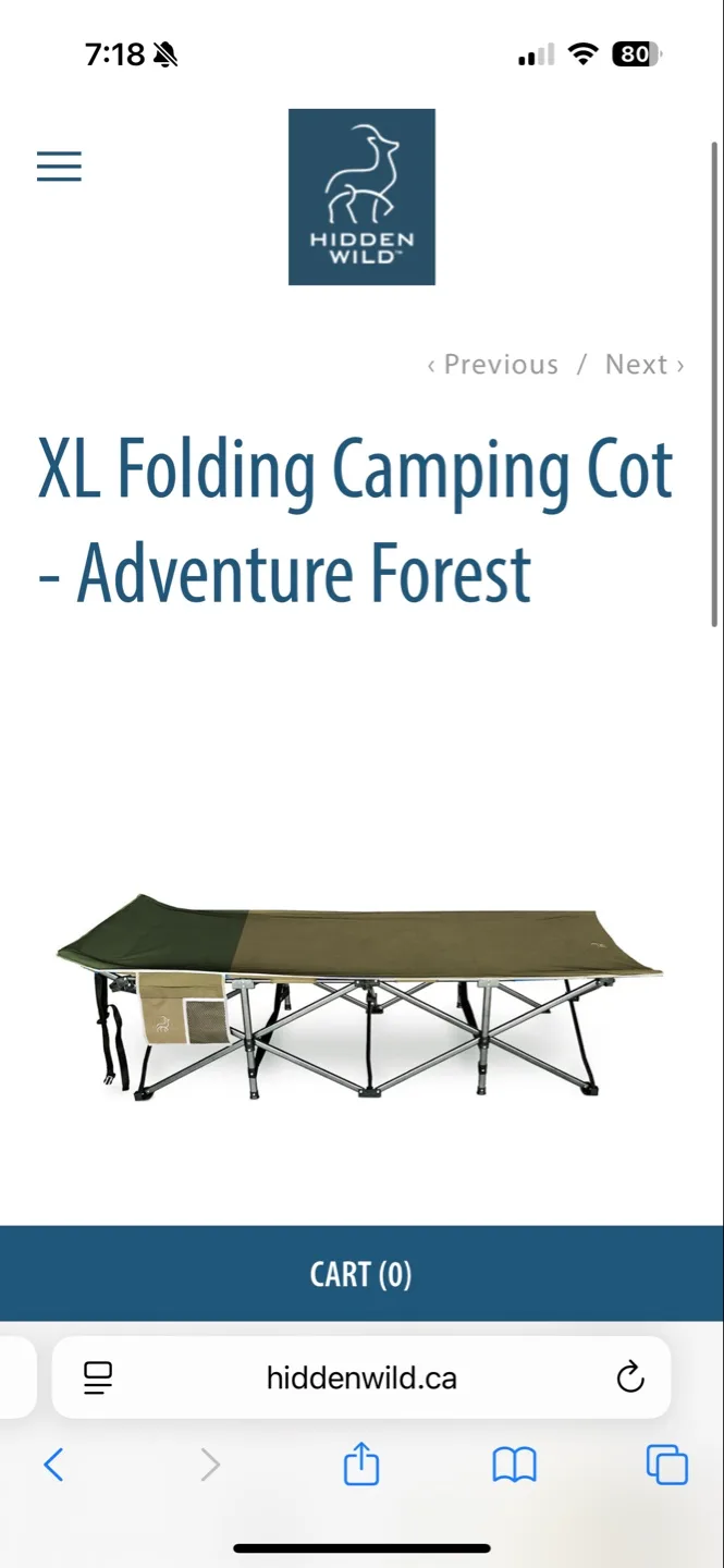 Brand New Hidden Wild XL Folding Cot image indicator(2)