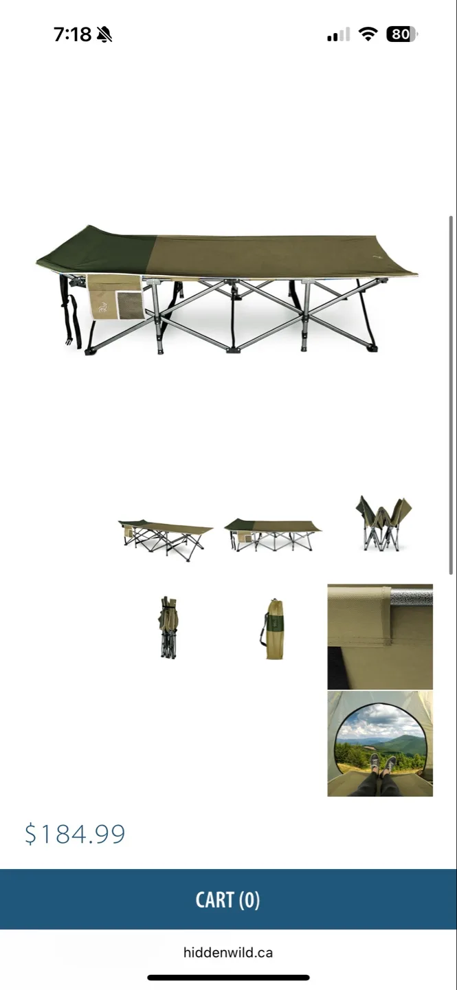 Brand New Hidden Wild XL Folding Cot image indicator(3)