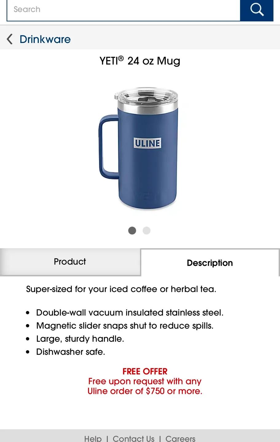 YETI 24 oz Mug - Navy - Uline Branded image indicator(5)