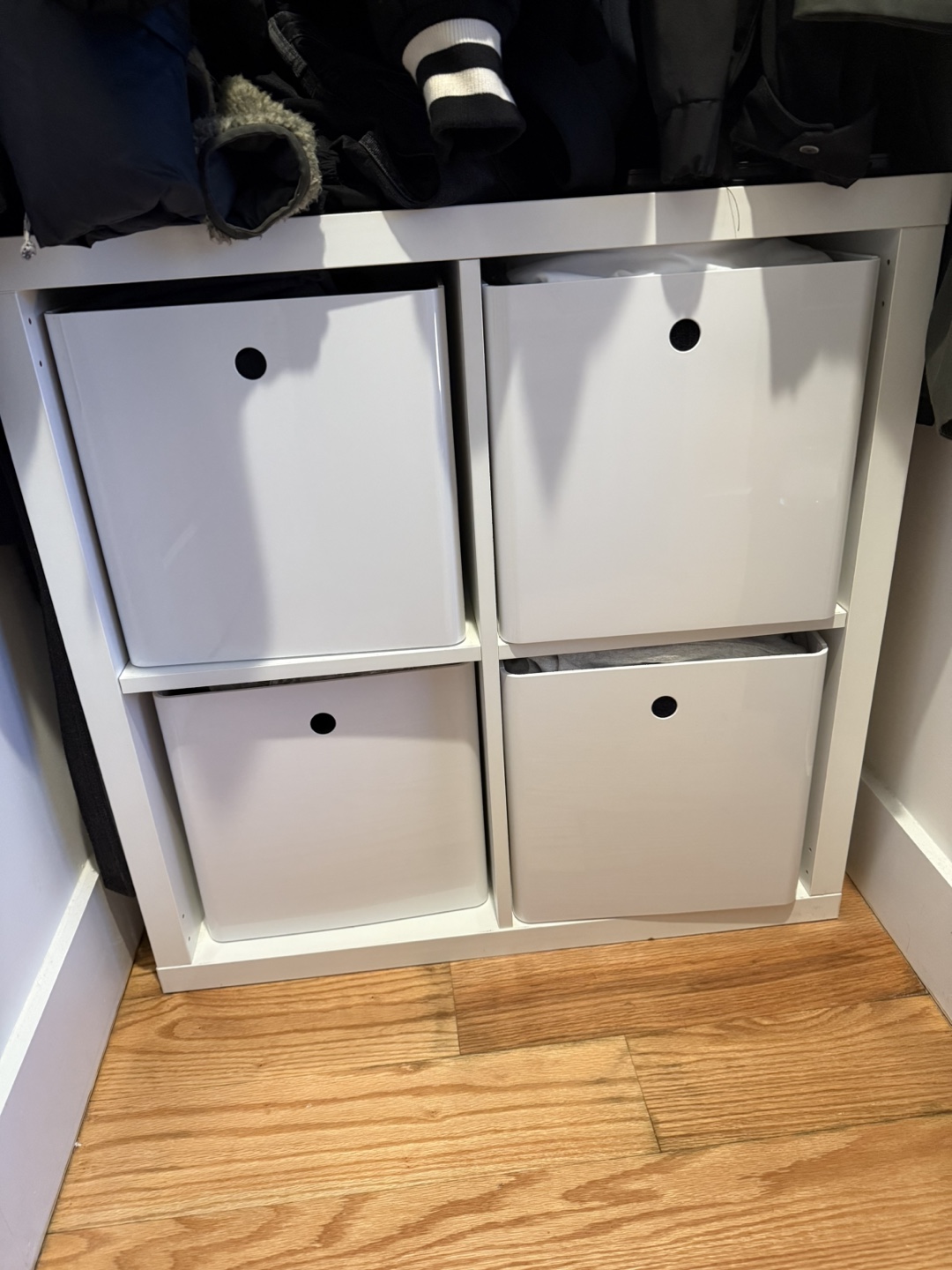 2 IKEA White 4 Cube Storage Shelve