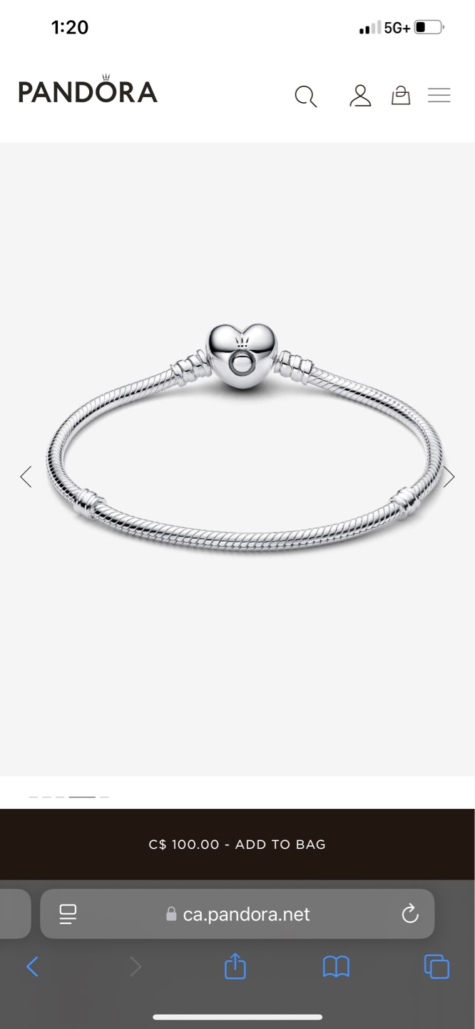 Pandora Snake Chain Charm Bracelet