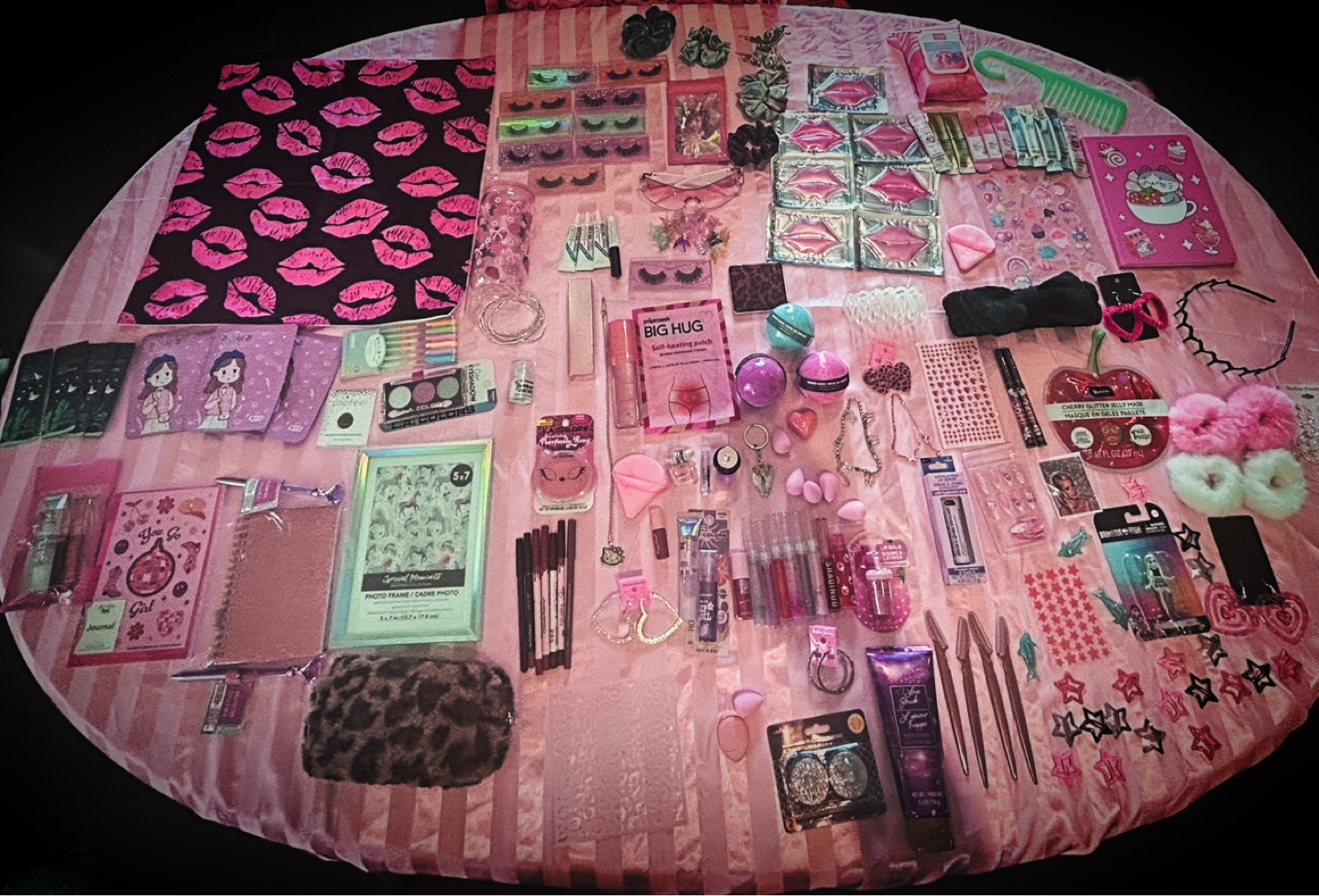 Over 125 items. Pink and black
