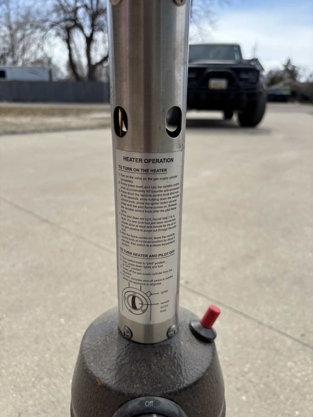 Table Top Patio Heater - Outdoor Use Only
