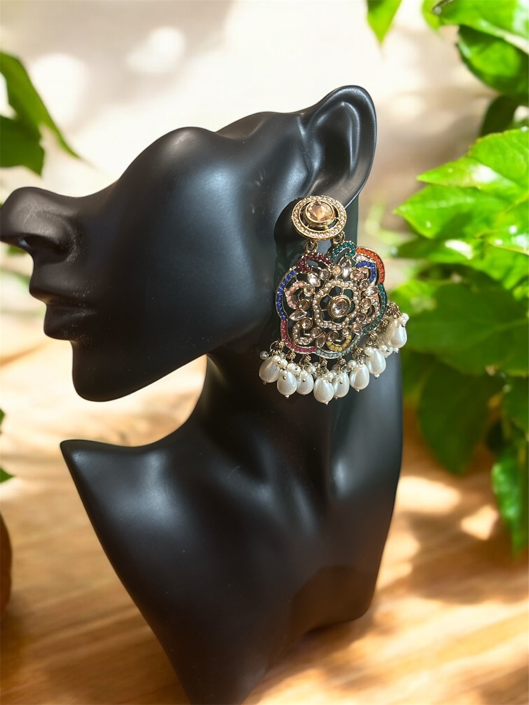 Indian Bridal Jewelry Set - Earrings and Maang Tikka