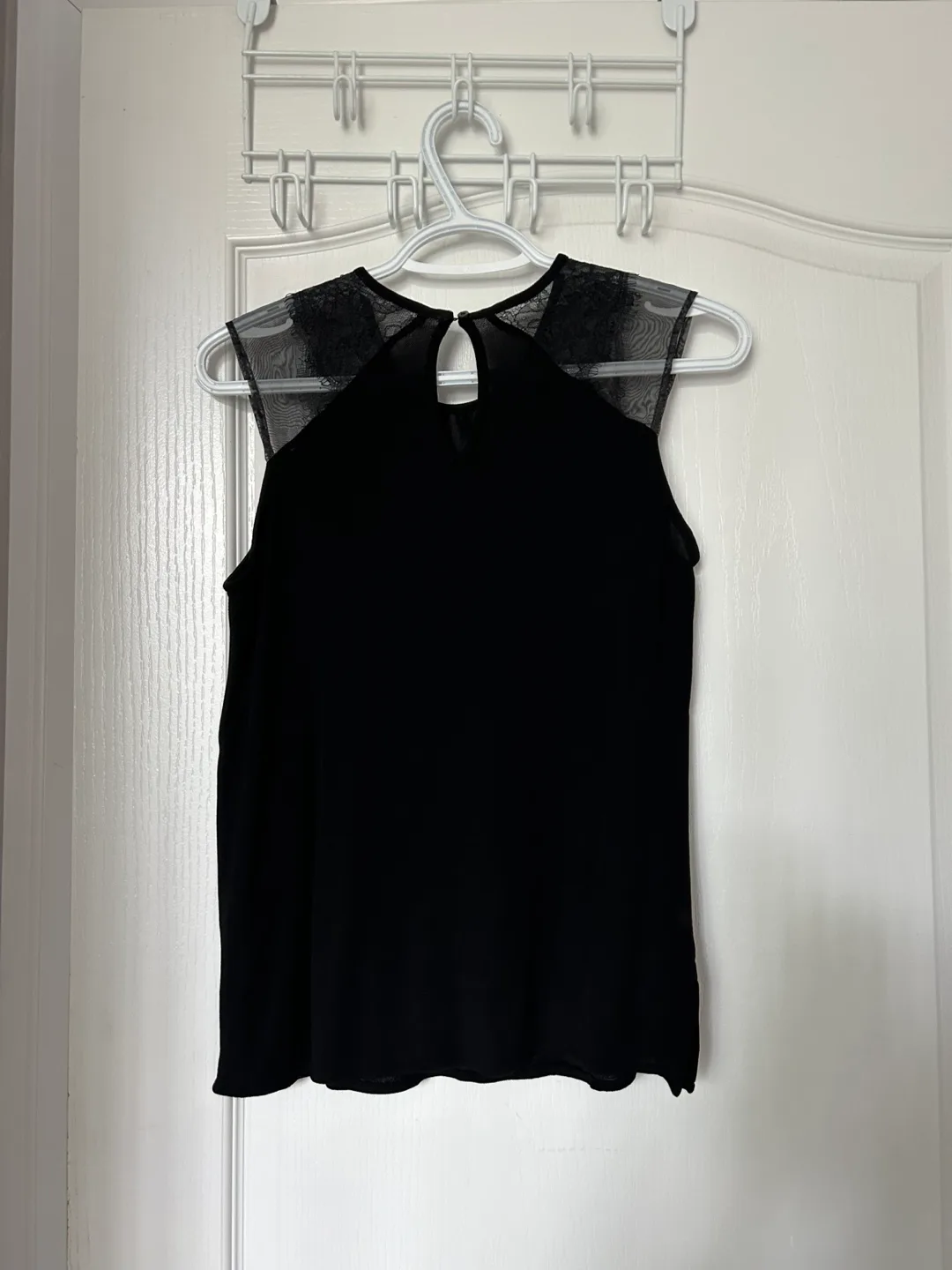 Boss black sleeveless top with lace detail image indicator(4)