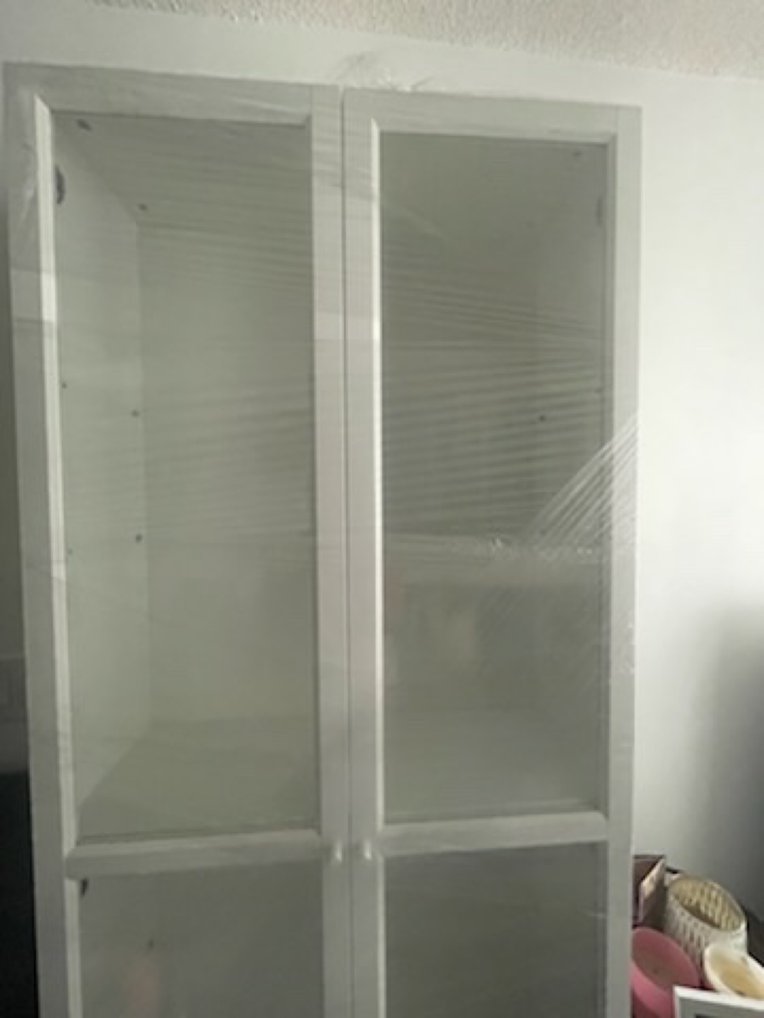 IKEA White Glass-Door Cabinet