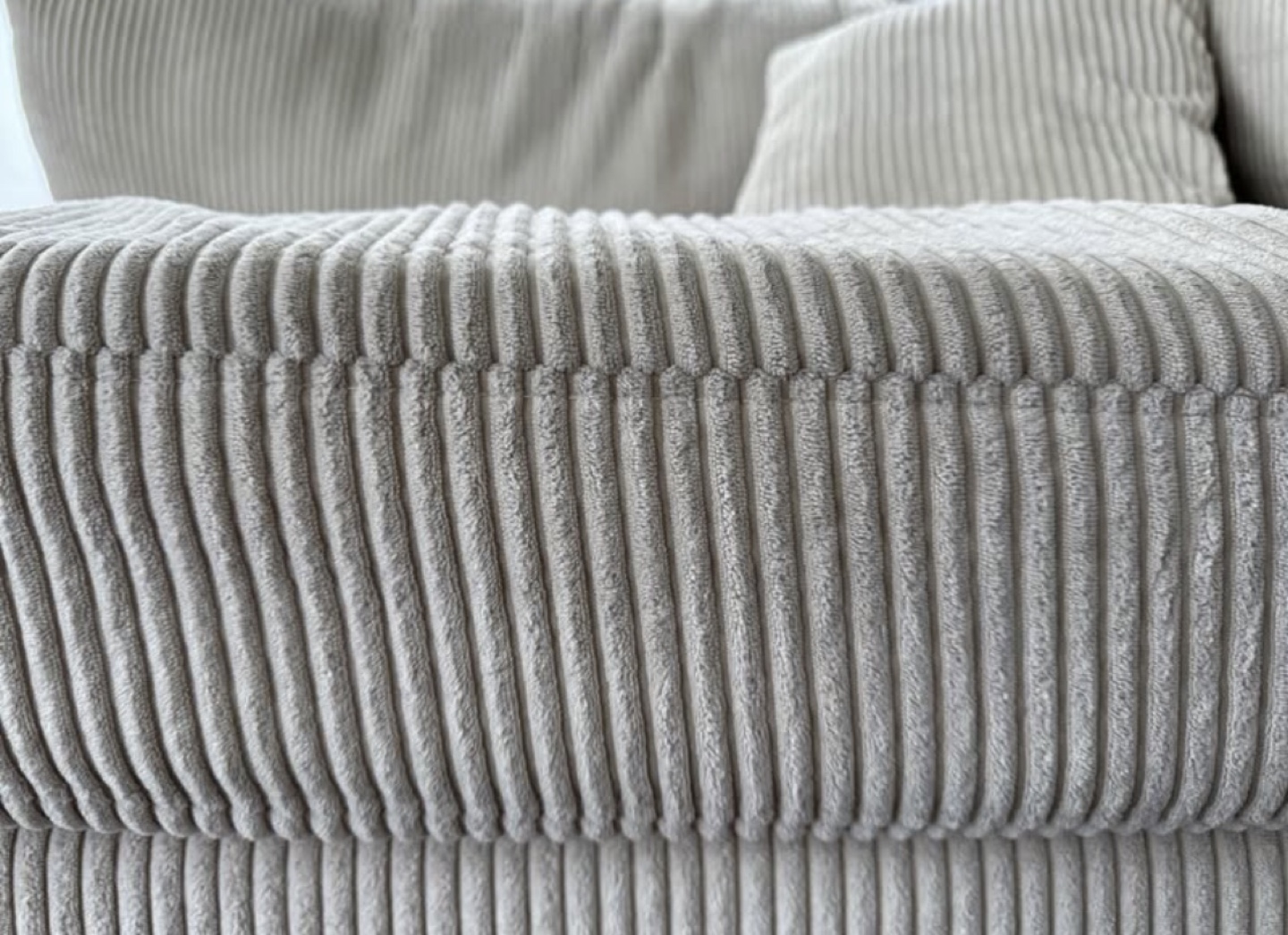 Beige Corduroy Corner Sofa - photo 3