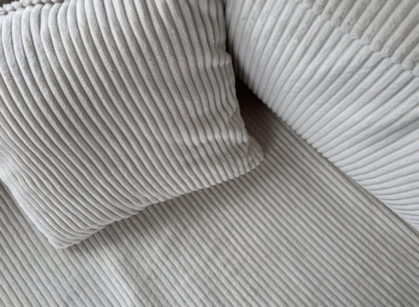 Beige Corduroy Corner Sofa - photo 2