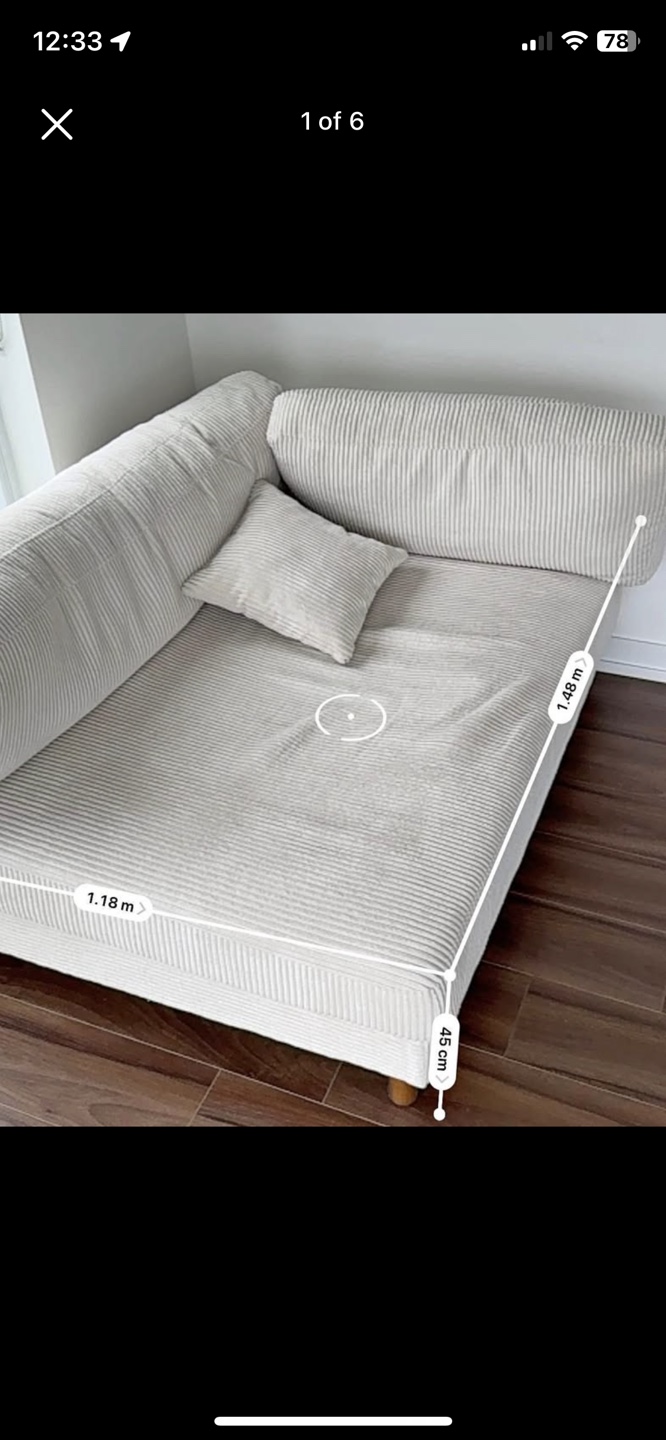Beige Corduroy Corner Sofa