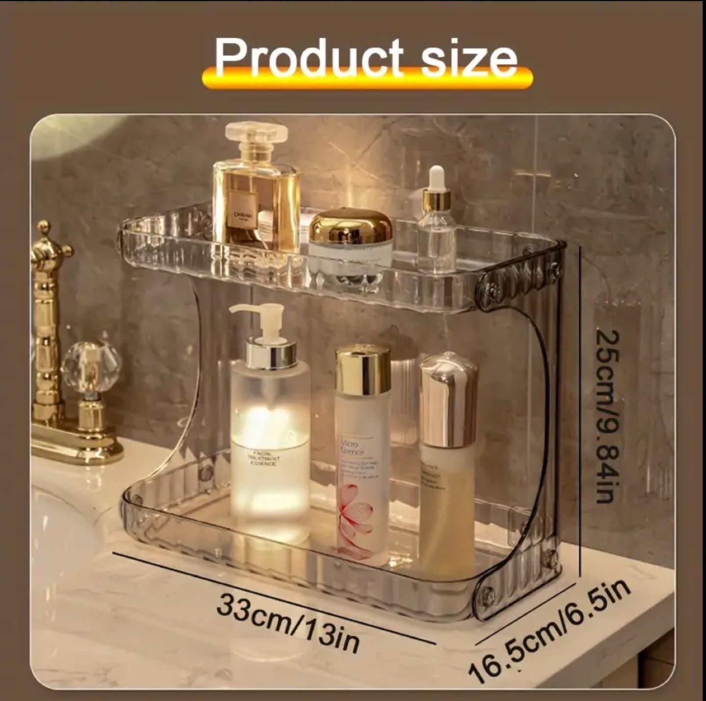Set of 3. Clear Acrylic Organizer set for bathroom, makeup - photo 3