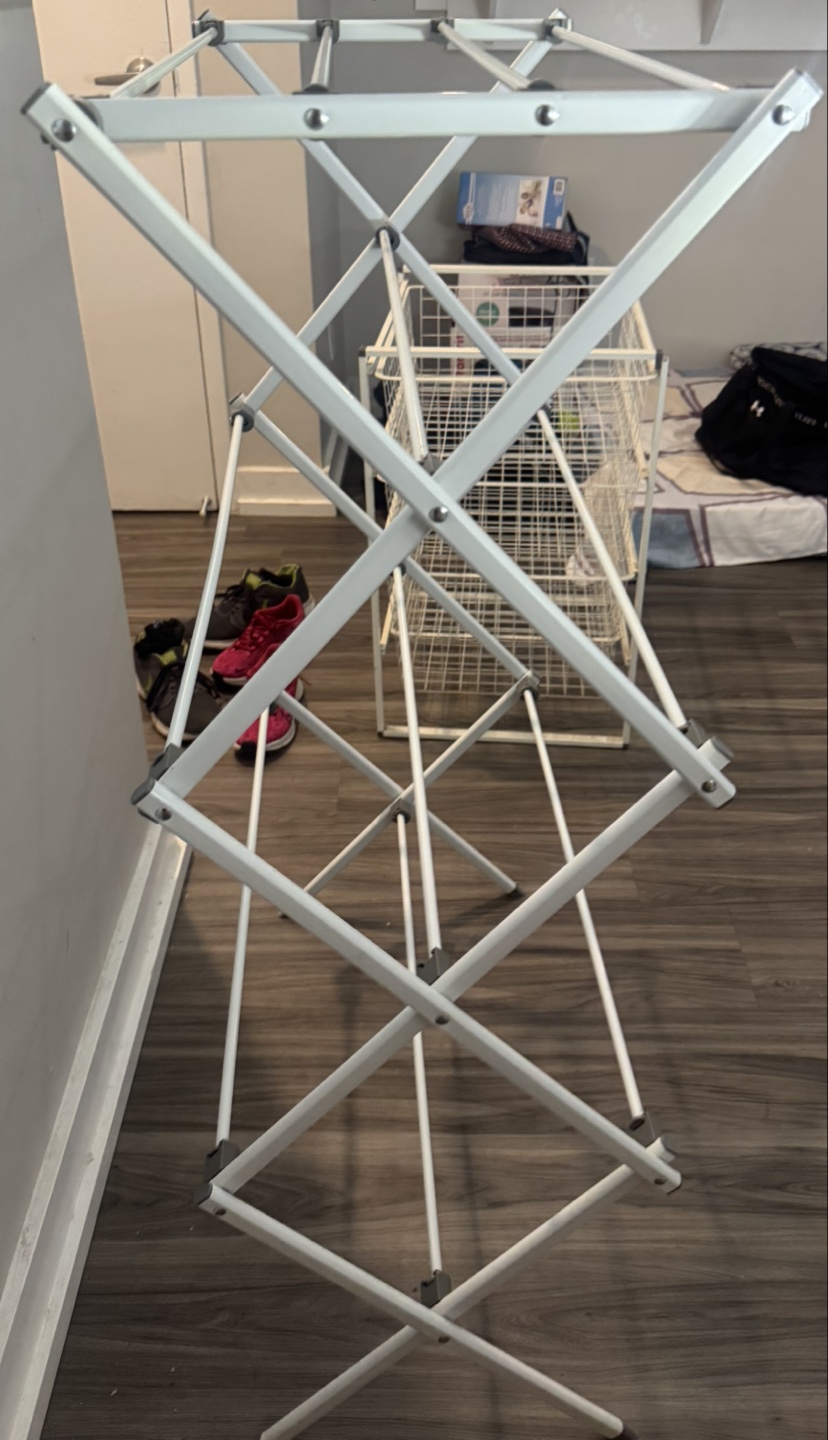 White Foldable Clothes Drying Rack - photo 2