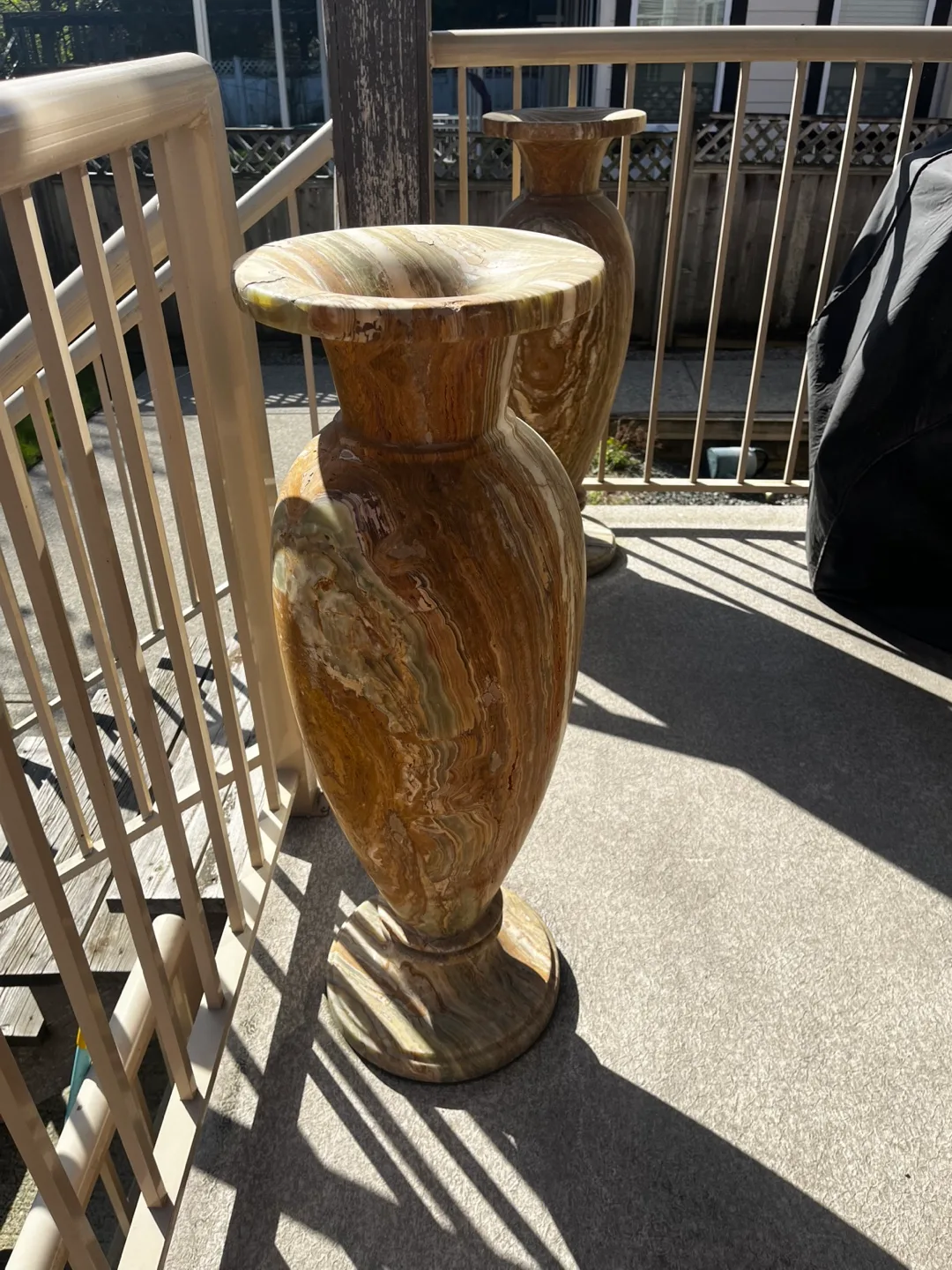 Pair of Large Marble Vases 3ft. 4” image indicator(4)