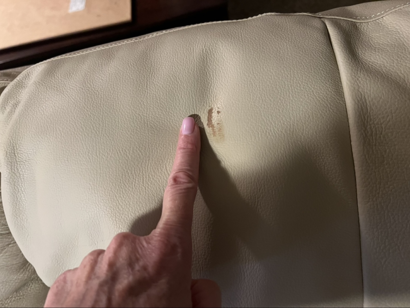 Cream Leather Sofa - photo 3