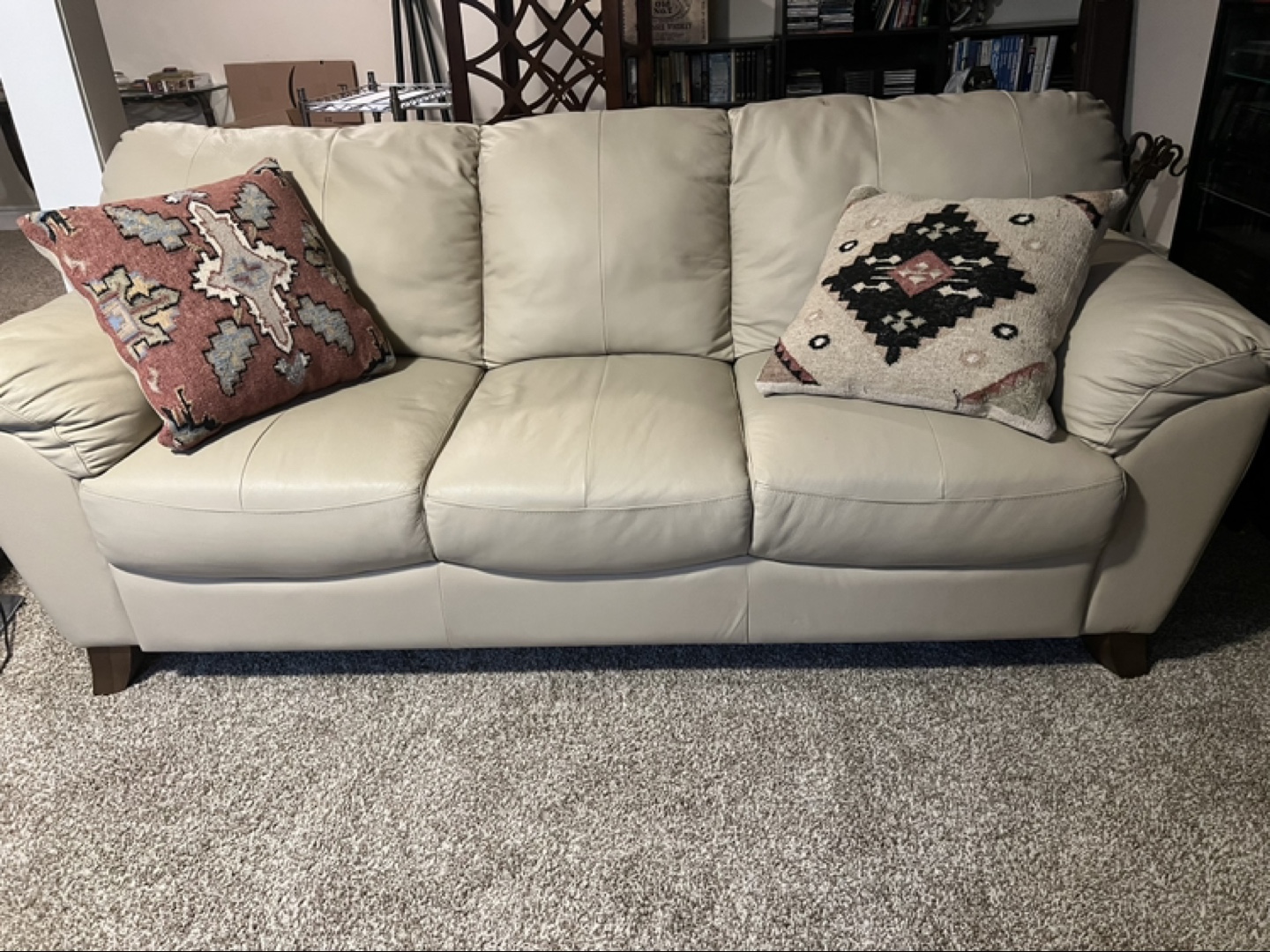 Cream Leather Sofa