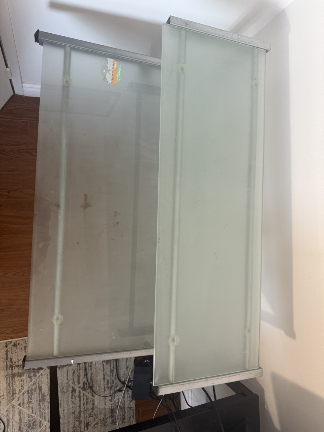 Glass Computer Desk with Metal Frame - photo 3