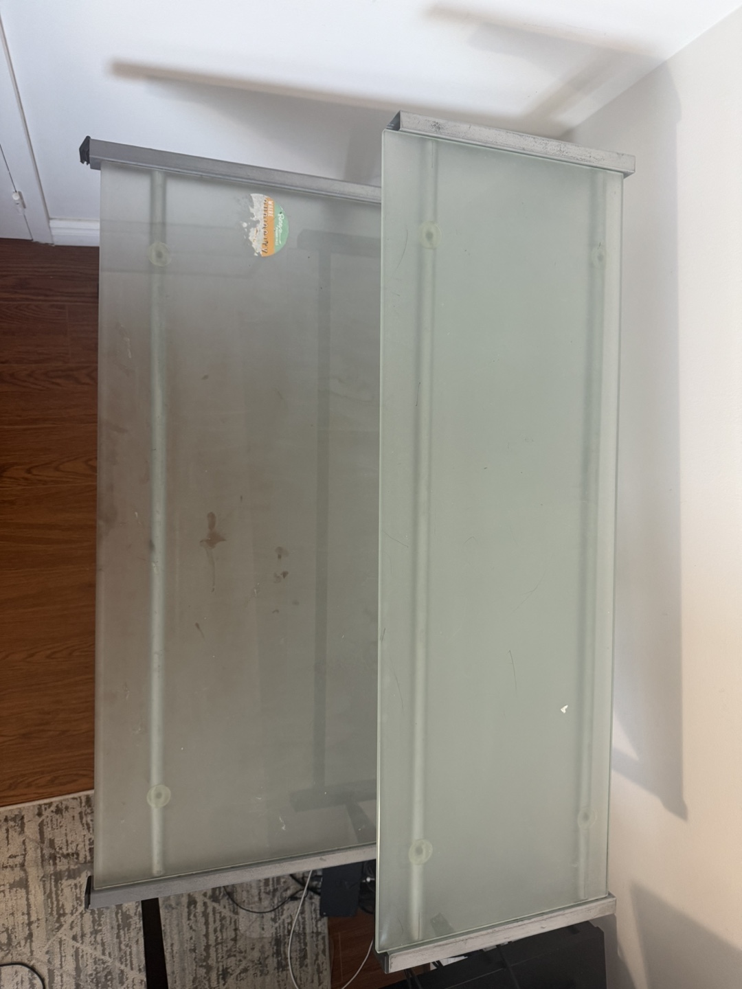 Glass Computer Desk with Metal Frame - photo 4