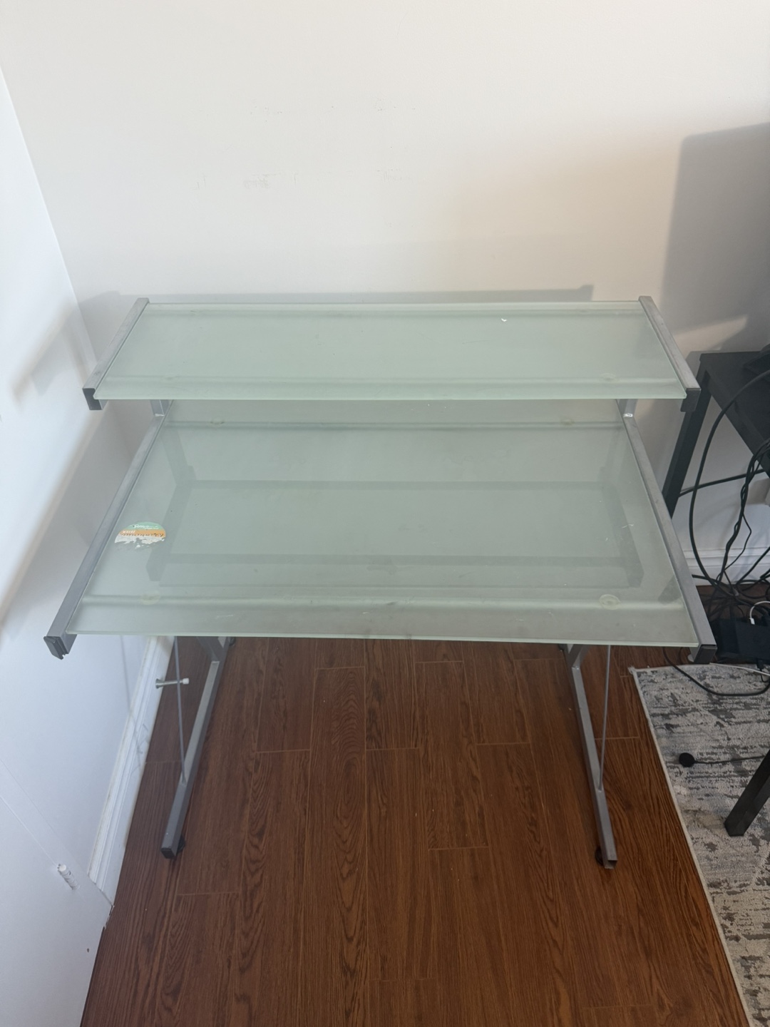 Glass Computer Desk with Metal Frame