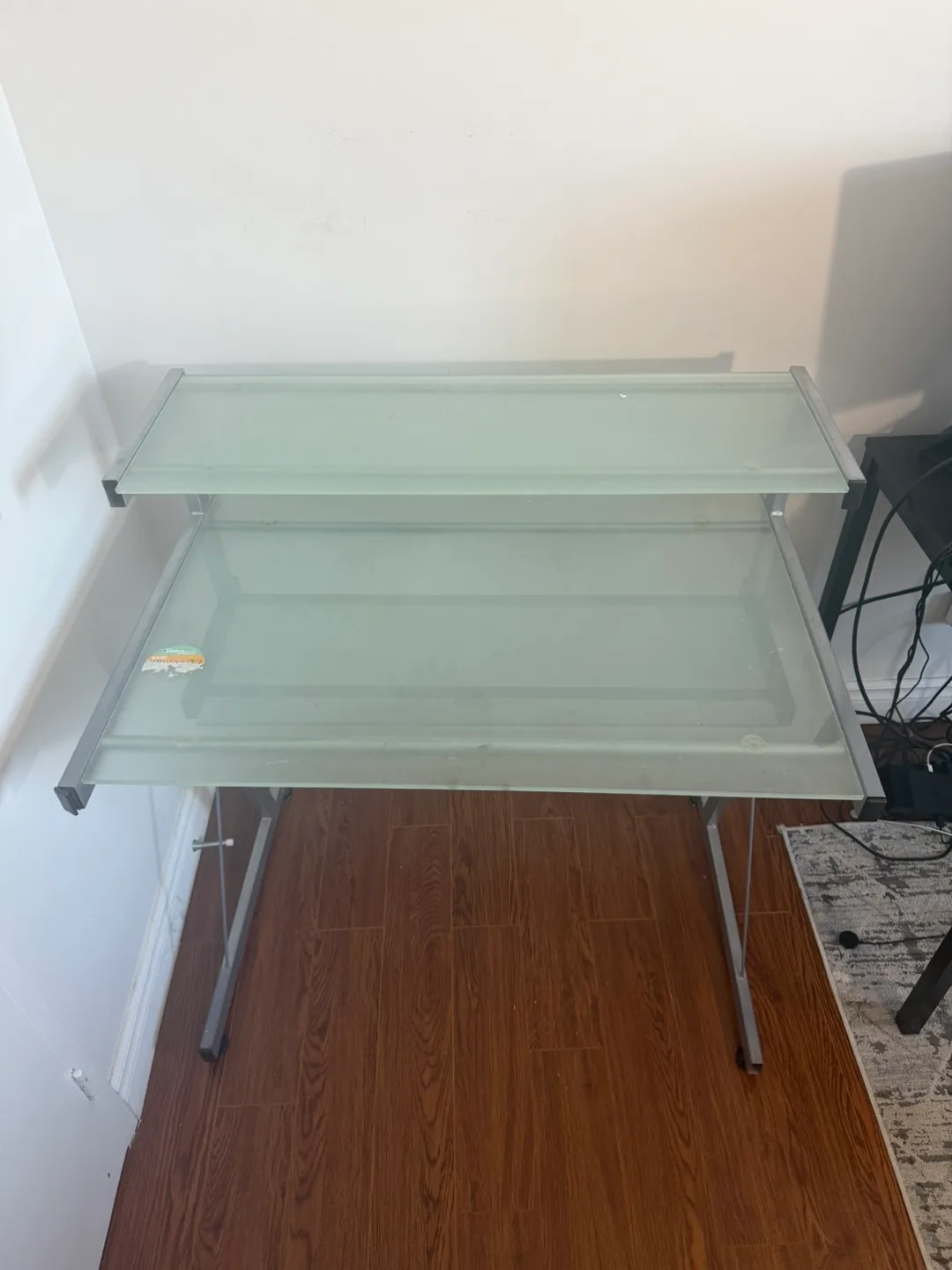 Glass Computer Desk with Metal Frame thumbnail