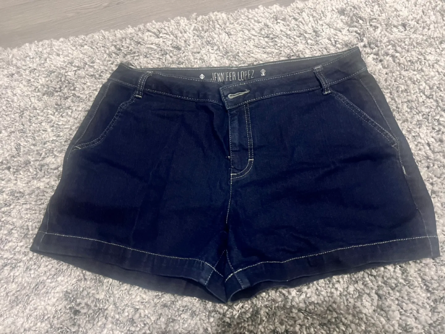 Jennifer Lopez Dark Wash Denim Shorts thumbnail