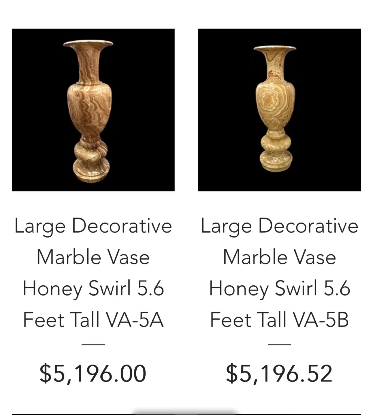 Pair of Large Marble Vases 3ft. 4” image indicator(6)
