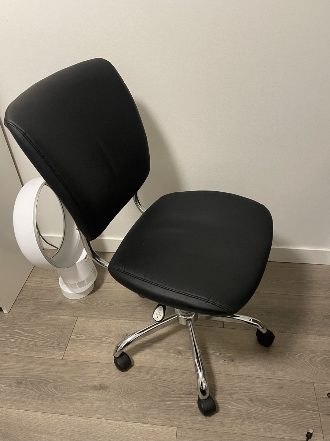 Black Office Chair with Chrome Base