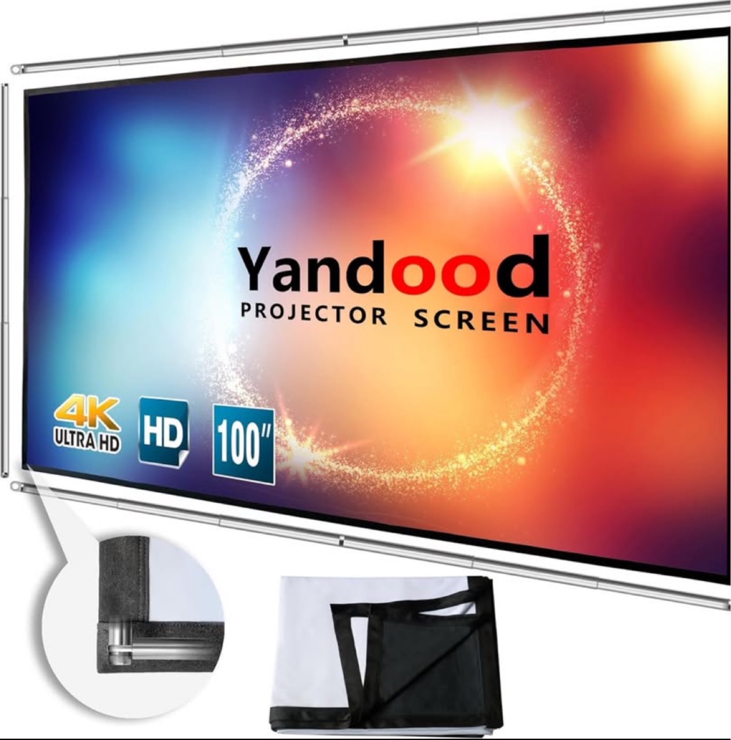 Yandood 100-inch Foldable Projector Screen