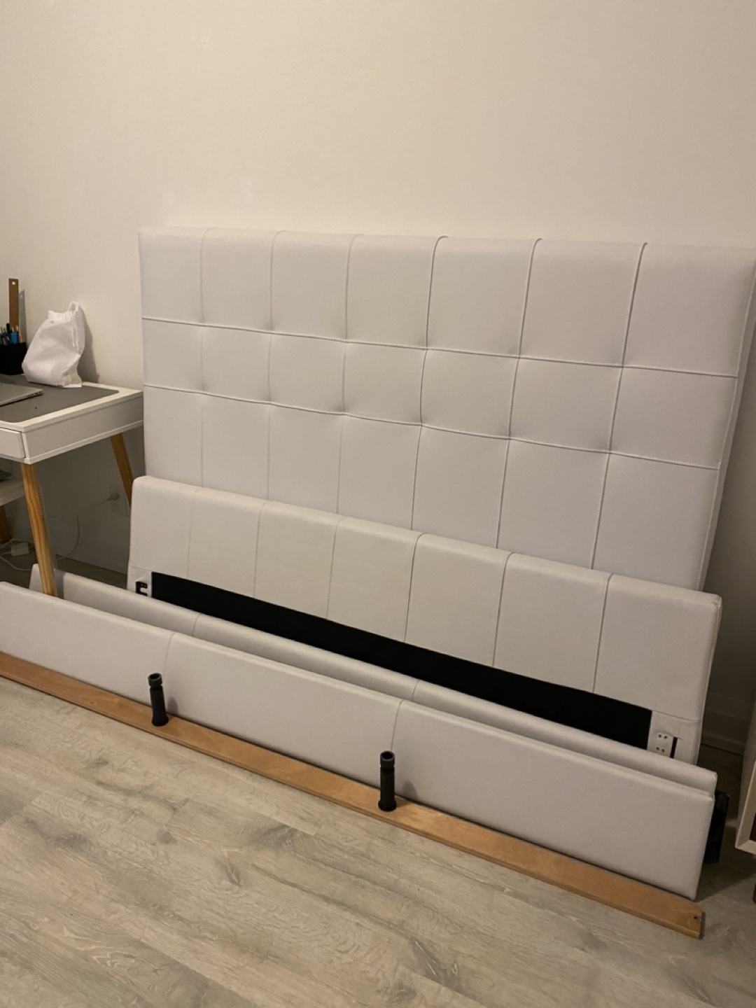 Mobilia Queen Genuine Leather Bed Frame with Slatted Base - photo 5