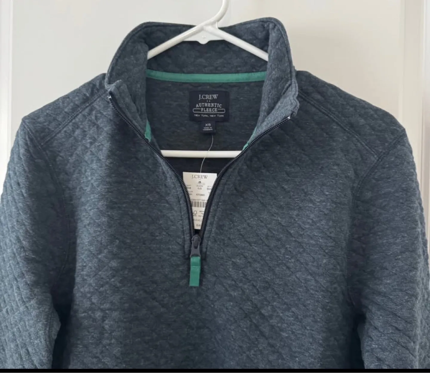 J.Crew Men's Quilted Half-Zip Pullover ~ XS **BNWT**💚 image indicator(2)