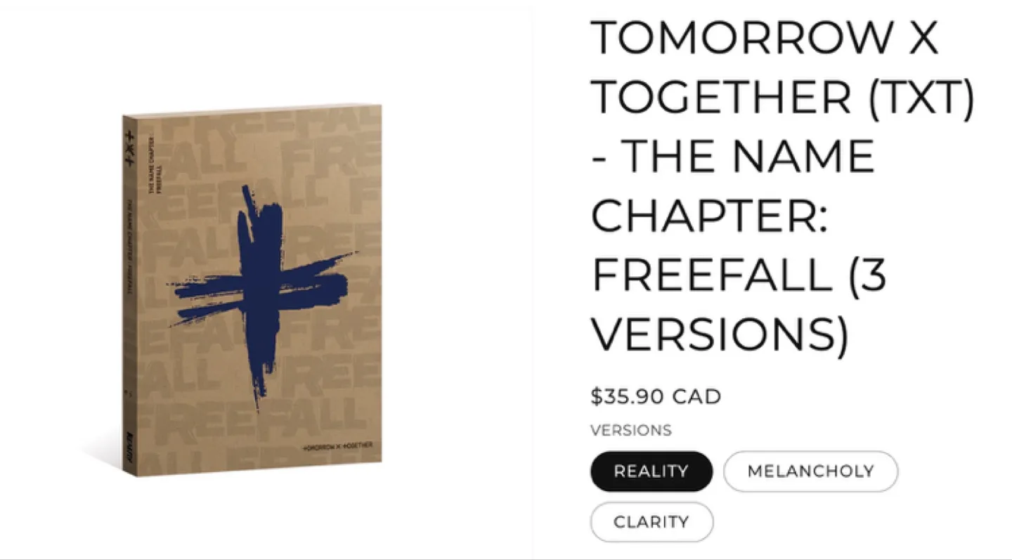 TXT - The Name Chapter: FREEFALL (Reality Ver.) Album Kpop image indicator(10)