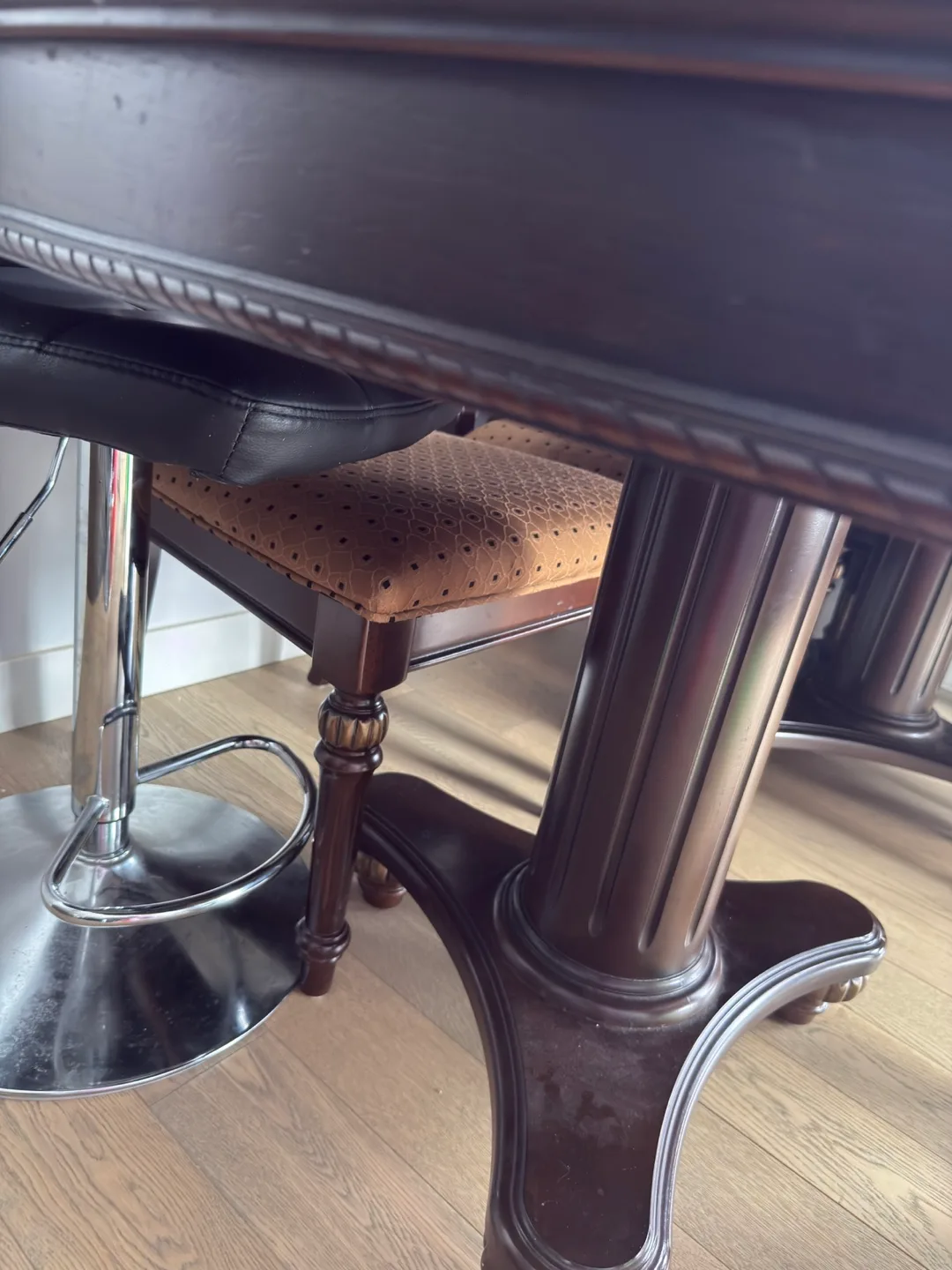 Dark Brown Wooden Dining Table and Chairs Set image indicator(3)