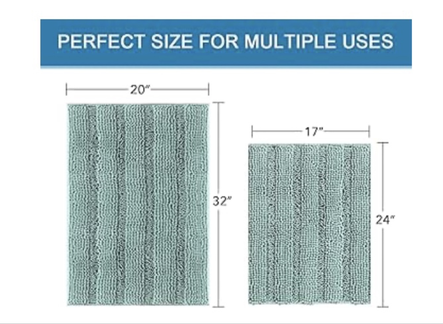 Soft Chenille Bath Mat Set - 2 Pc  Bathroom Rug - photo 2