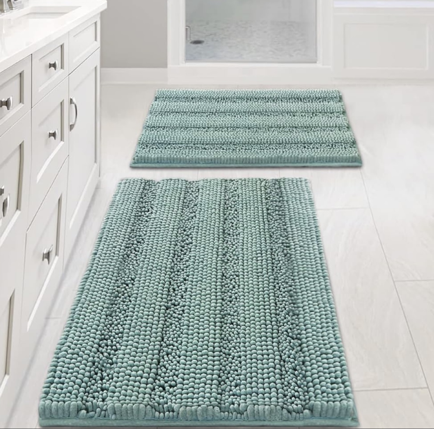 Soft Chenille Bath Mat Set - 2 Pc  Bathroom Rug