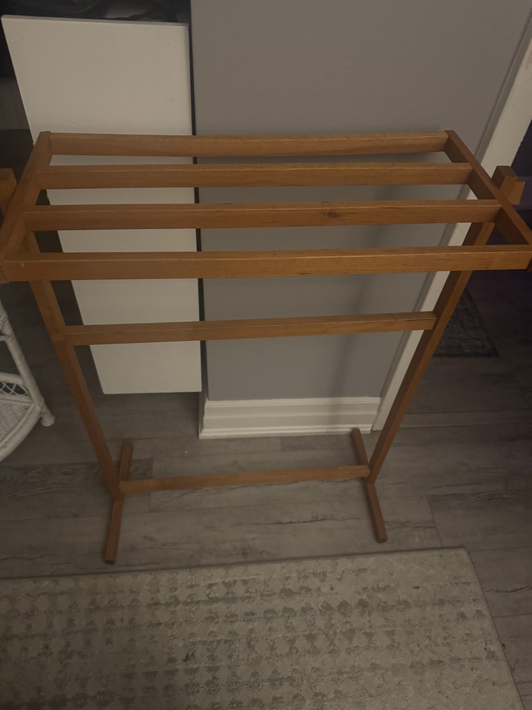 Freestanding Wooden Towel Rack