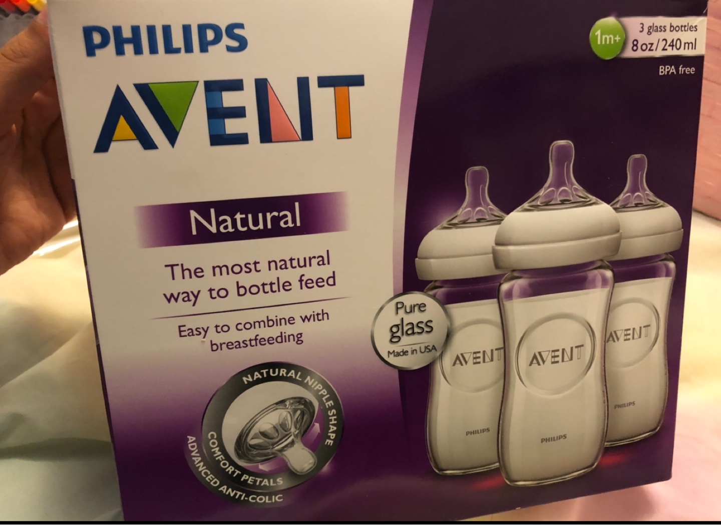 Philips Avent Natural Baby Bottles (3-pack) + Pacifier