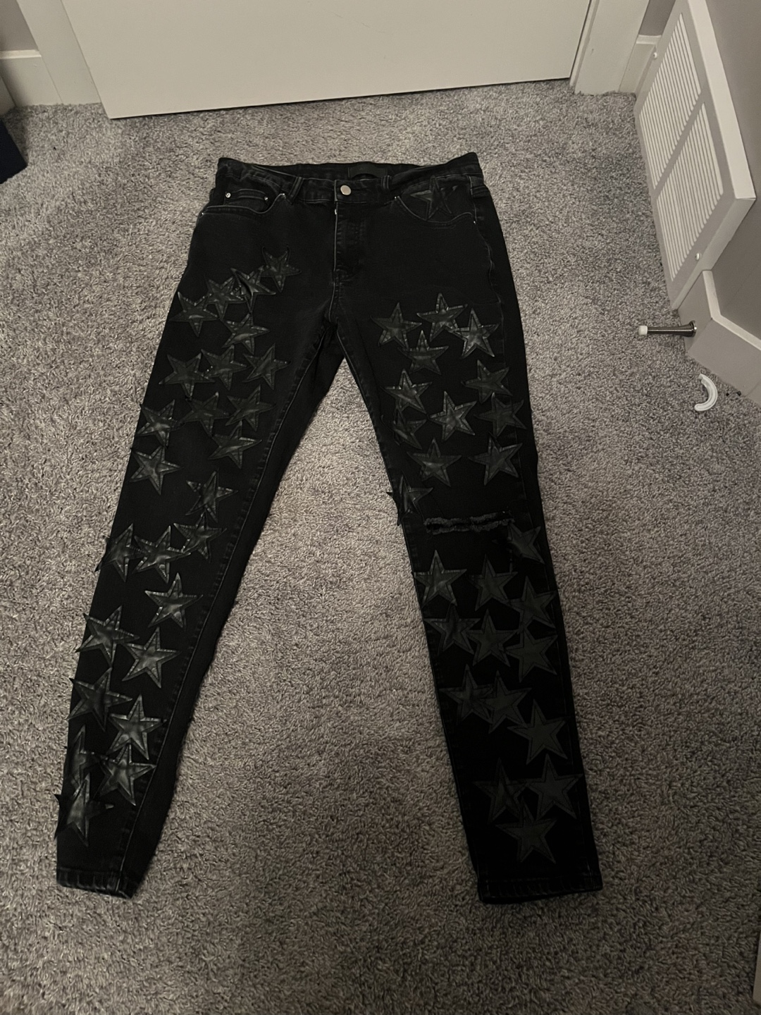 Black Jeans with Star Detail
