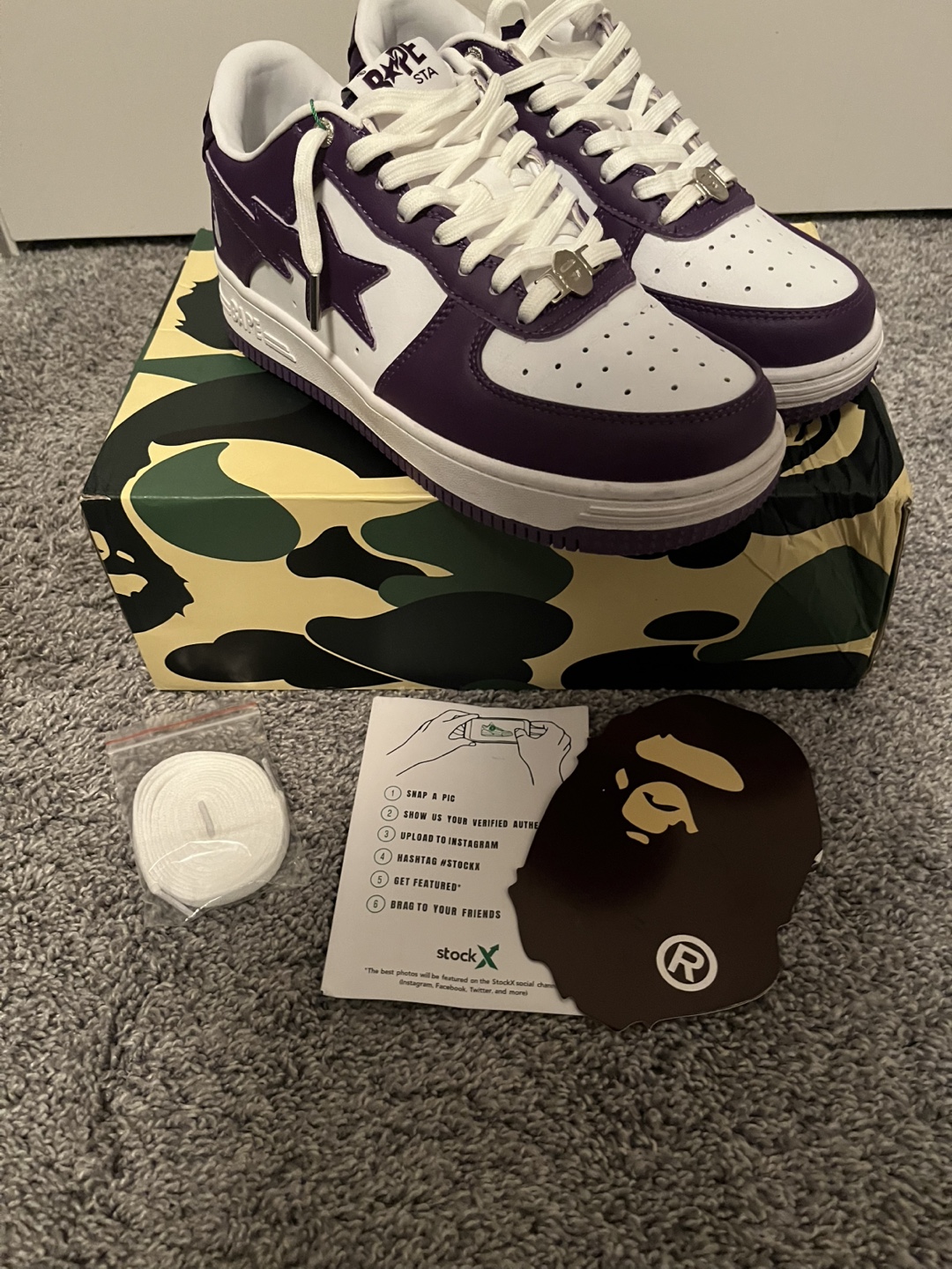 BAPE STA Low Top Sneakers Purple White