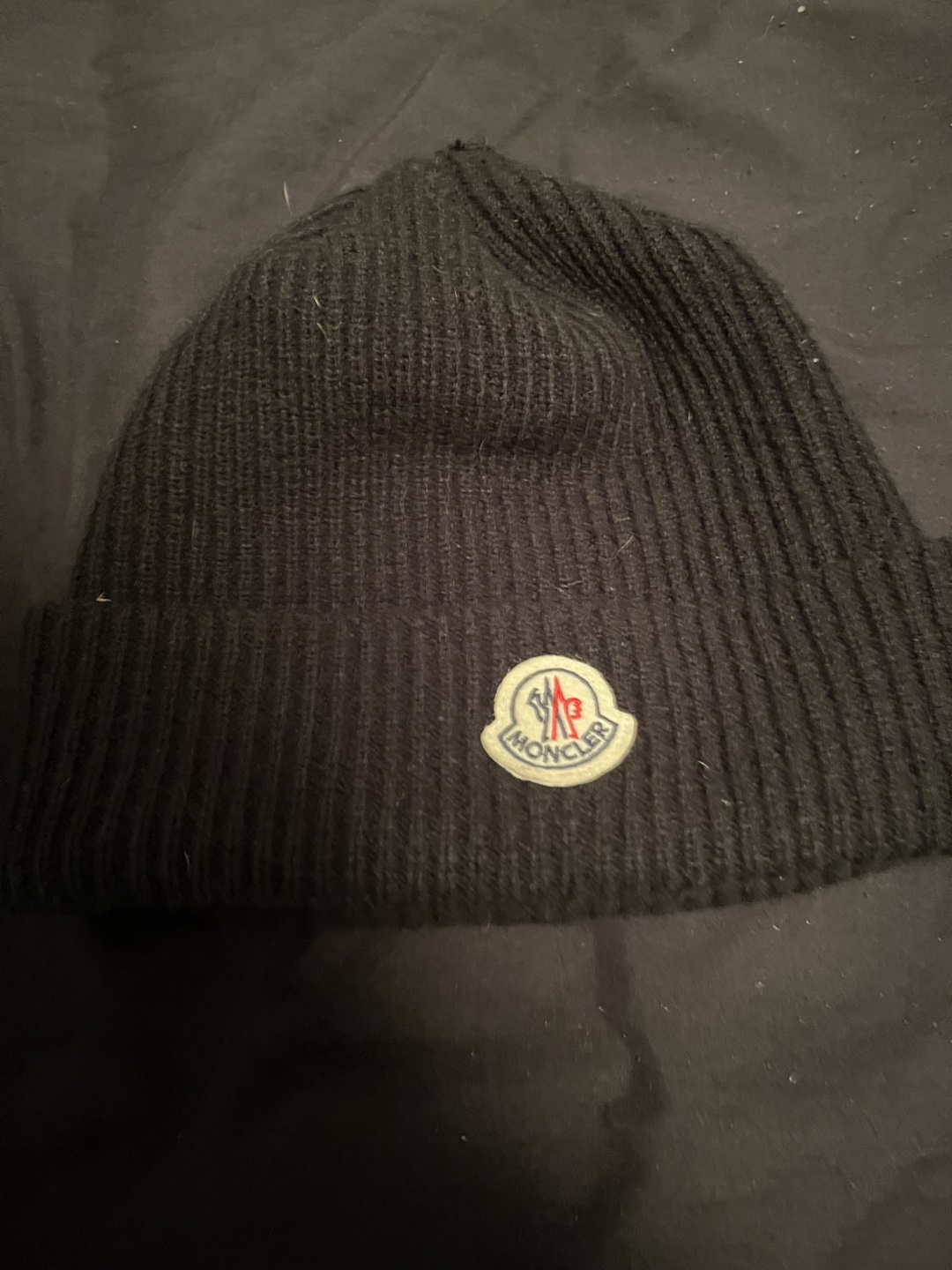 Moncler Black Knit Beanie