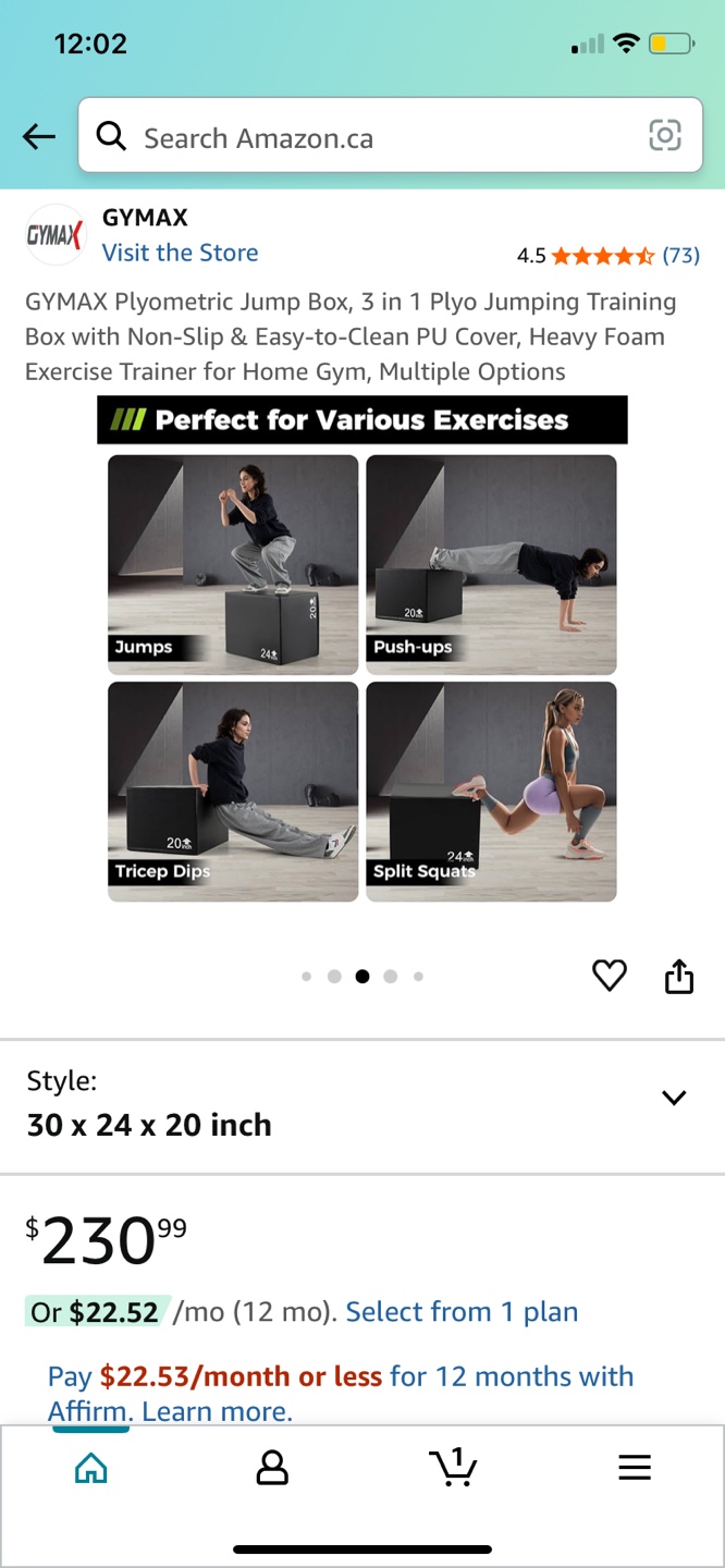 GYMAX Plyometric Jump Box - 30 x 24 x 20 Inches