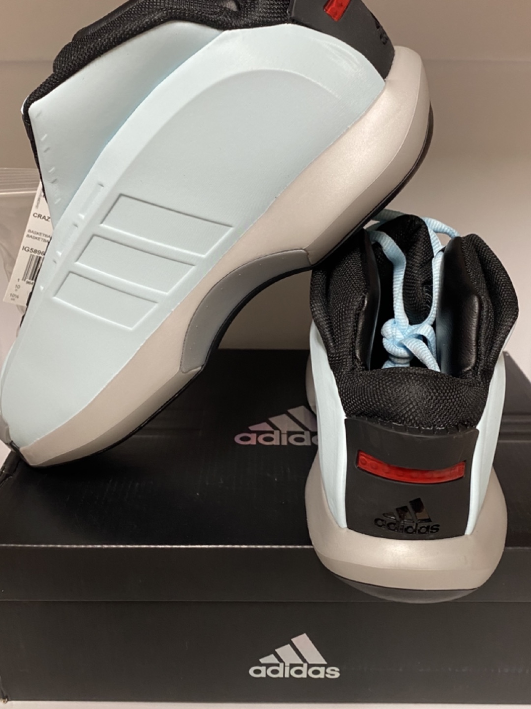 Adidas Crazy 1 Shoes - Light Blue/Black - Size 10.5 - photo 5