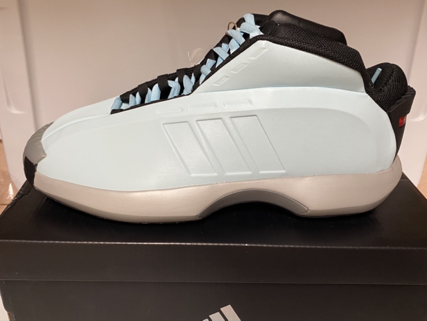 Adidas Crazy 1 Shoes - Light Blue/Black - Size 10.5