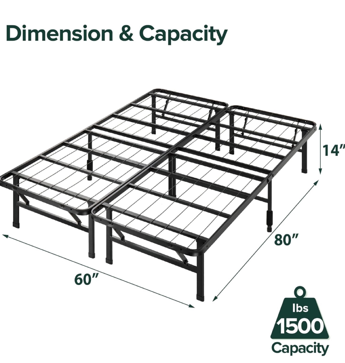 Zinus 60x80 inch Metal Platform Bed Frame - photo 2