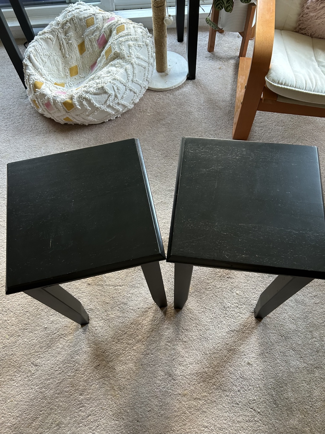 Two Black IKEA Hemnes Side Tables - photo 2