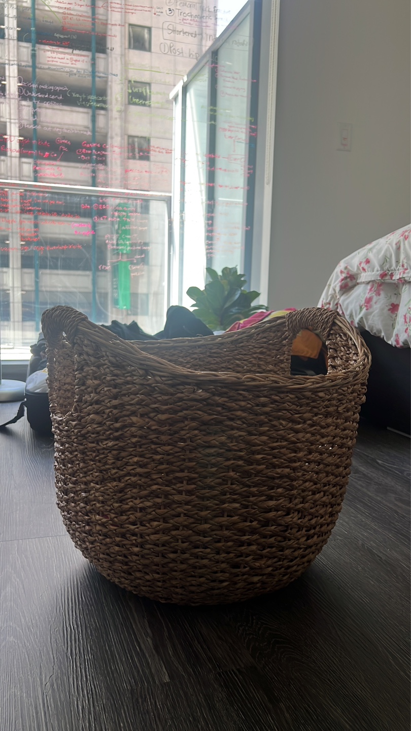 Rattan laundry basket