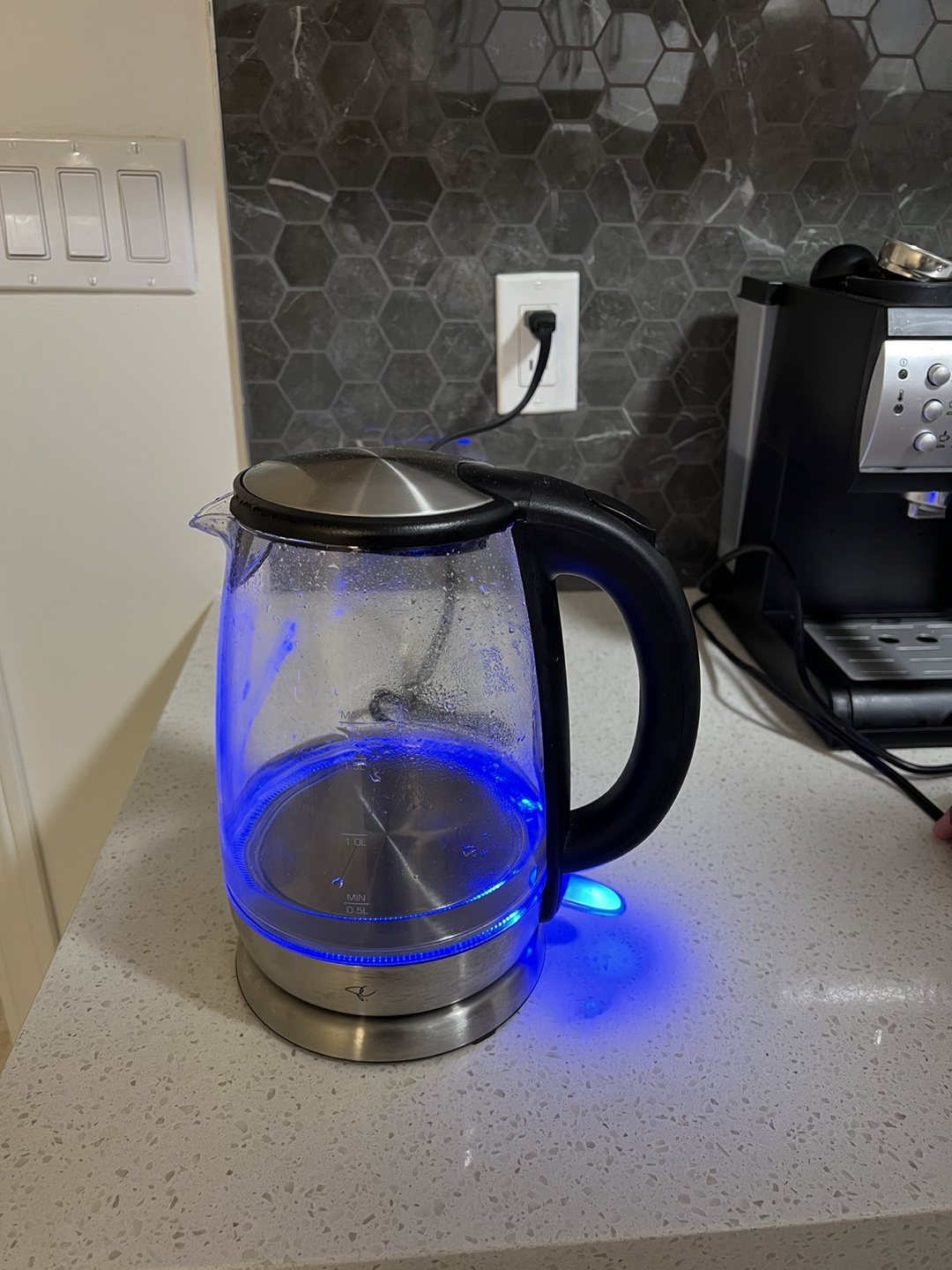 Glass Electric Kettle with Blue LED Light