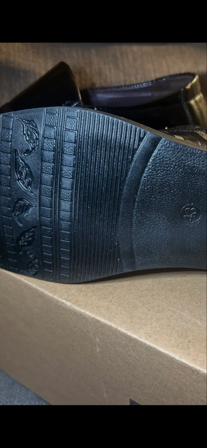 Men's Black Patent Leather Dress Shoes, Size 26 image indicator(4)