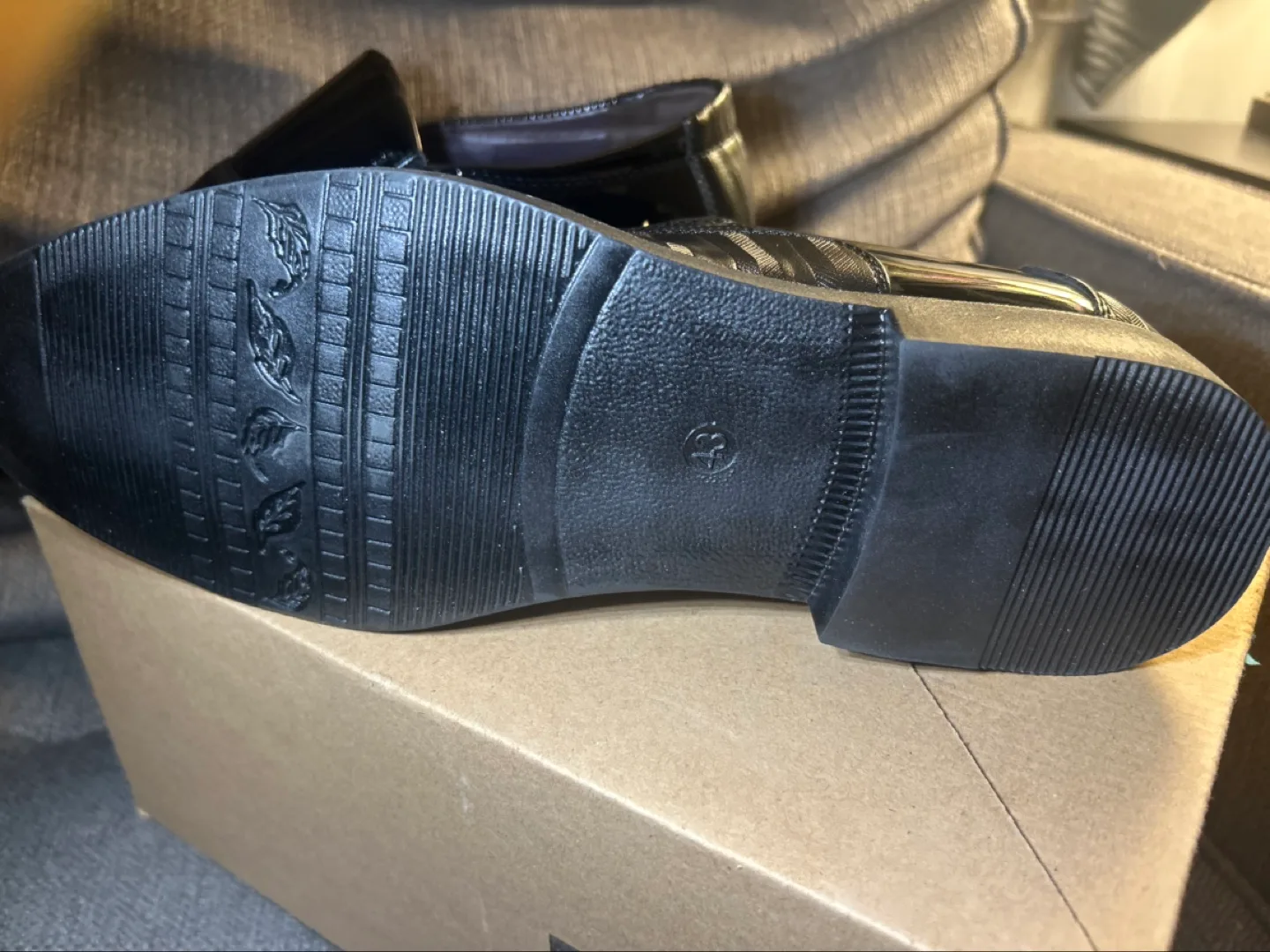 Men's Black Patent Leather Dress Shoes with Side Zipper image indicator(4)