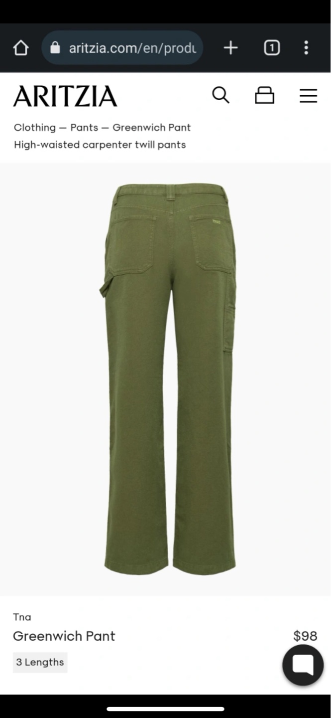 New Aritzia TNA Greenwich Pant