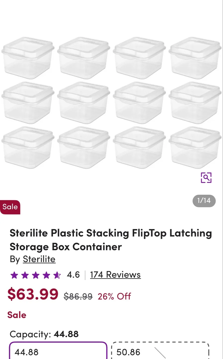 FOURTEEN STERLITE STACKING FLIP TOP STORAGE BOX CONTAINERS image indicator(6)