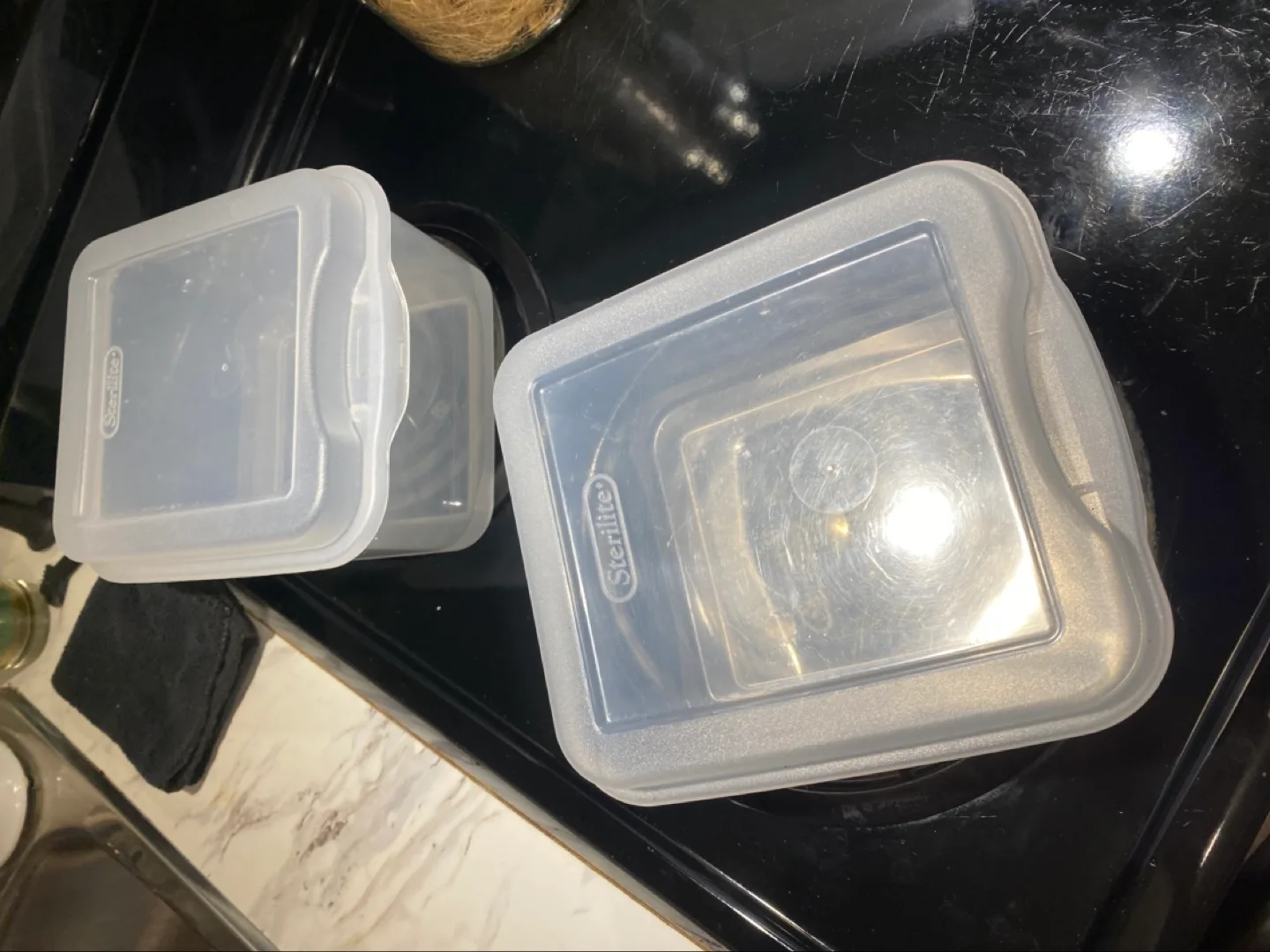 FOURTEEN STERLITE STACKING FLIP TOP STORAGE BOX CONTAINERS image indicator(9)